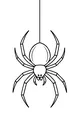 Free Halloween Spider Coloring Page - Cute Dangling Spider (Printable PDF)