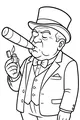 Free Grandpa Coloring Page - Elderly Gentleman in Top Hat and Suit (Printable PDF)