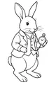 Free Hare Coloring Page - Dapper Hare With Pocket Watch (Printable PDF)