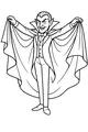 Free Vampire Coloring Page - Dapper Halloween Vampire With Cape (Printable PDF)