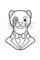 Free Weasel Coloring Page - Dapper Weasel in Suit and Monocle (Printable PDF)