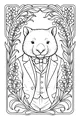 Free Wombat Coloring Page - Dapper Wombat In Suit And Bow Tie (Printable PDF)