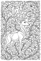 Free Deer Coloring Page - Swirly Meadow With Flowers (Printable PDF)