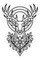 Free Deer Coloring Page - Stately Antlers and Forest Blooms (Printable PDF)