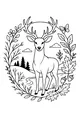 Free Deer Coloring Page - Antlered Deer in Forest Meadow (Printable PDF)