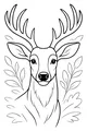 Free Deer Coloring Page - Forest King With Leafy Antlers (Printable PDF)
