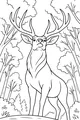 Free Deer Coloring Page - Proud Stag in Forest Clearing (Printable PDF)