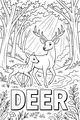 Free Deer Coloring Page - Father Stag and Fawn in Forest (Printable PDF)
