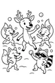 Free Deer Coloring Page - Snowball Fight With Forest Friends (Printable PDF)