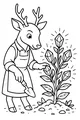 Free Deer Coloring Page - Crystal Garden Gardener (Printable PDF)