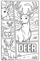 Free Deer Coloring Page - Stag in Comic-Style Mountain Meadow (Printable PDF)