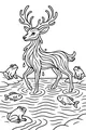 Free Deer Coloring Page - Gentle Pond Parade With Frogs And Fish (Printable PDF)