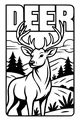 Free Deer Coloring Page - Stag With Antlers in Sunny Meadow (Printable PDF)