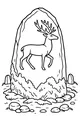 Free Deer Coloring Page - Carved Stone Deer in Meadow (Printable PDF)