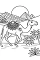 Free Camel Coloring Page - Desert Trek by the Pyramids (Printable PDF)