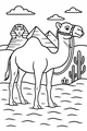 Free Camel Coloring Page - Desert Pyramids and Sphinx Scene (Printable PDF)