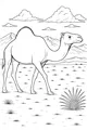 Free Camel Coloring Page - Desert Walk With Mountains (Printable PDF)