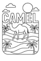 Free Camel Coloring Page - One-Humped Desert Camel Scene (Printable PDF)