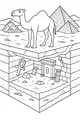 Free Camel Coloring Page - Desert Pyramids and Secret Egyptian Chamber (Printable PDF)