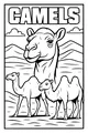 Free Camel Coloring Page - Three Camels in Sunny Desert Scene (Printable PDF)