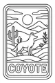 Free Coyote Coloring Page - Desert Hills Sunset Scene (Printable PDF)