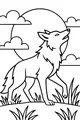 Free Coyote Coloring Page - Howling at the Full Moon (Printable PDF)