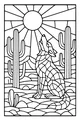 Free Coyote Coloring Page - Howling in Desert Sunrise (Printable PDF)
