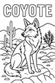 Free Coyote Coloring Page - Desert Coyote on Rocky Perch (Printable PDF)
