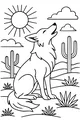 Free Coyote Coloring Page - Howling in the Sunny Desert (Printable PDF)