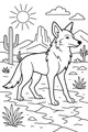 Free Coyote Coloring Page - Watchful Desert Scene (Printable PDF)