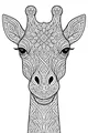 Free Giraffe Coloring Page - Floral Patterned Giraffe Head (Printable PDF)