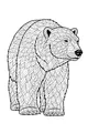 Free Polar Bear Coloring Page - Frosty Bear with Leafy Patterned Fur (Printable PDF)