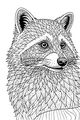 Free Raccoon Coloring Page - Close-Up Patterned Face (Printable PDF)