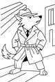 Free Coyote Coloring Page - Cartoon Detective in the City (Printable PDF)