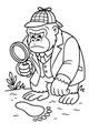 Free Gorilla Coloring Page - Detective Ape Solving a Jungle Mystery (Printable PDF)