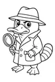 Free Platypus Coloring Page - Detective Platypus Solving a Mystery (Printable PDF)