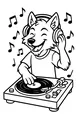Free Wolf Coloring Page - Cool DJ Wolf With Headphones (Printable PDF)
