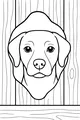 Free Dog Coloring Page - Cute Pup Peeking Through Fence (Printable PDF)