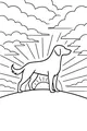 Free Dog Coloring Page - Loyal Pup on Sunrise Hill (Printable PDF)
