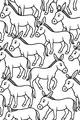 Free Donkey Coloring Page - Cute Herd Pattern Design (Printable PDF)