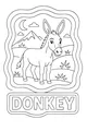 Free Donkey Coloring Page - Moonlit Mountain Scene (Printable PDF)