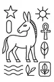 Free Donkey Coloring Page - Sunny Farm Symbols Scene (Printable PDF)