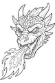 Free Dragon Coloring Page - Fierce Fire-Breathing Dragon Head (Printable PDF)
