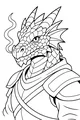 Free Dragon Knight Coloring Page - Smoky Armored Portrait (Printable PDF)