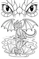 Free Dragon Coloring Page - Baby Dragon at Mirror Pond (Printable PDF)