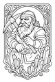 Free Dwarf Miner Coloring Page - Grumpy Crystal Cave Explorer (Printable PDF)