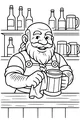 Free Dwarf Innkeeper Coloring Page - Cozy Fantasy Tavern Scene (Printable PDF)