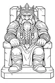 Free Dwarf King Coloring Page - Throne of the Mountain King (Printable PDF)