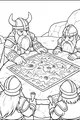 Free Dwarves Coloring Page - Council Studying a Stone Fantasy Map (Printable PDF)