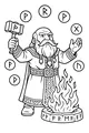 Free Dwarf Coloring Page - Rune-Smith by Hearthfire (Printable PDF)
